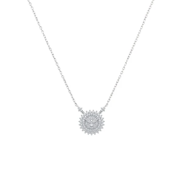 Colar Medalha Espirito Santo Moissanite