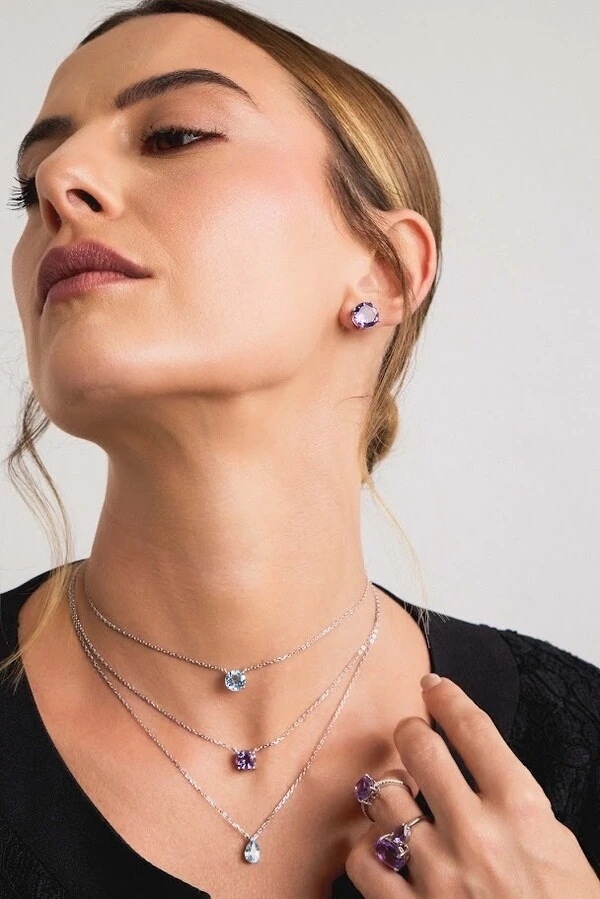 Colar Solitário Topázio Sky 8mm