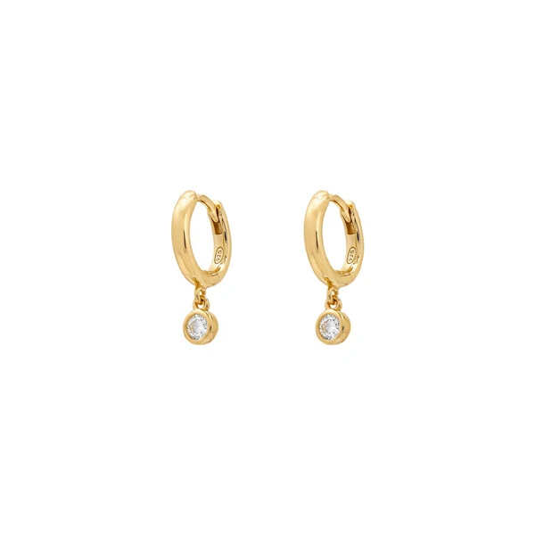 Brinco Argola Tiny Moissanite Dourada
