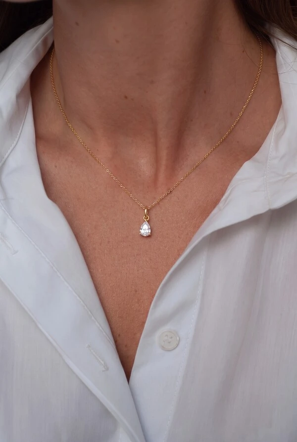 Pingente Gota Moissanite