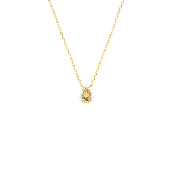 Colar Alba Citrino & Moissanite