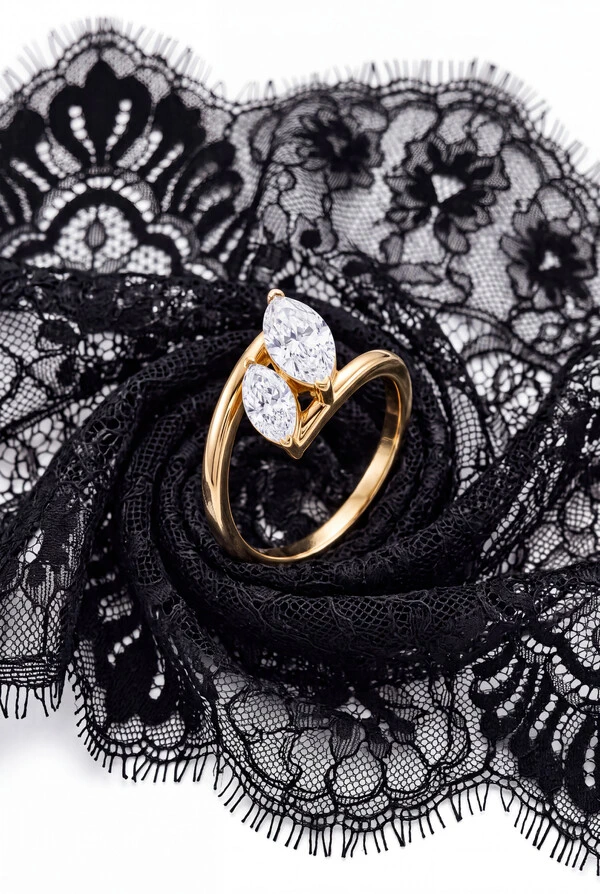 Anel Dourado Prestige Moissanite
