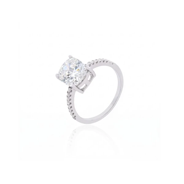 Anel Solitário Oval Moissanite