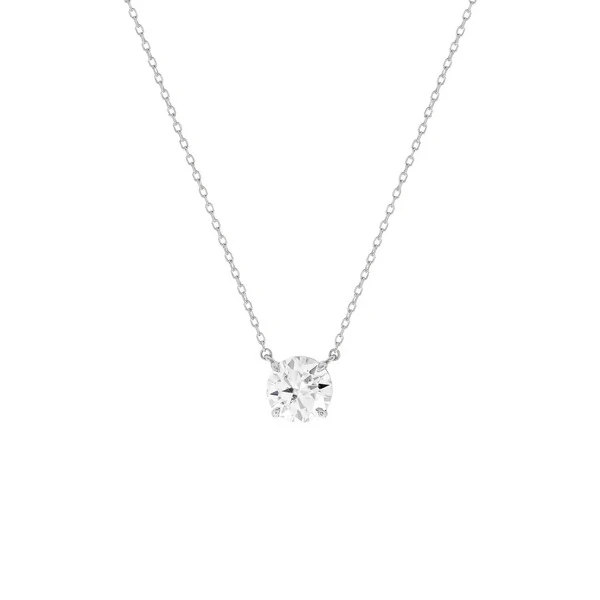 Colar Solitário Moissanite 5mm