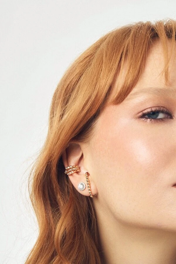 Ear hook polido esferas