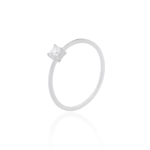 Anel Solitário Square Moissanite