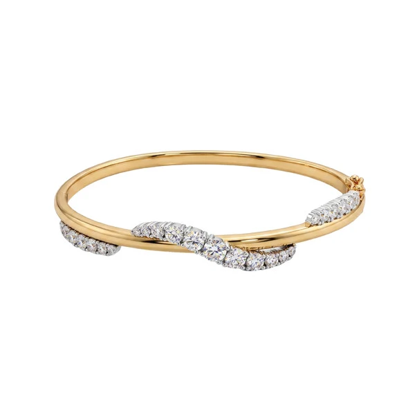 Bracelete Curve Moissanite Dourado