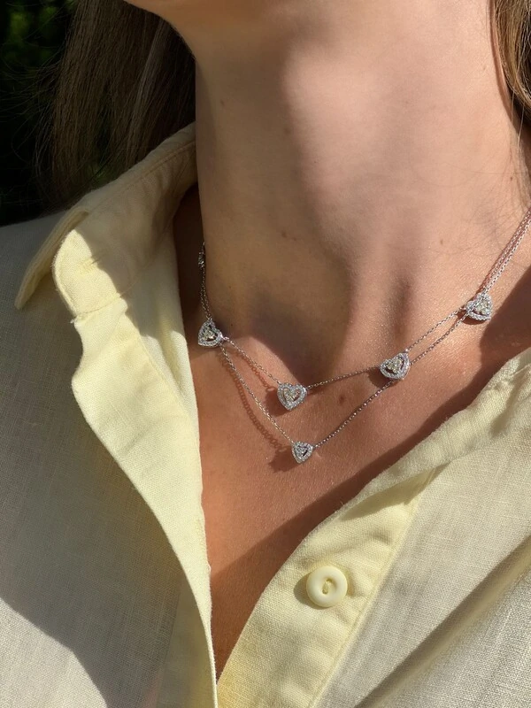 Colar Moissanite Heart