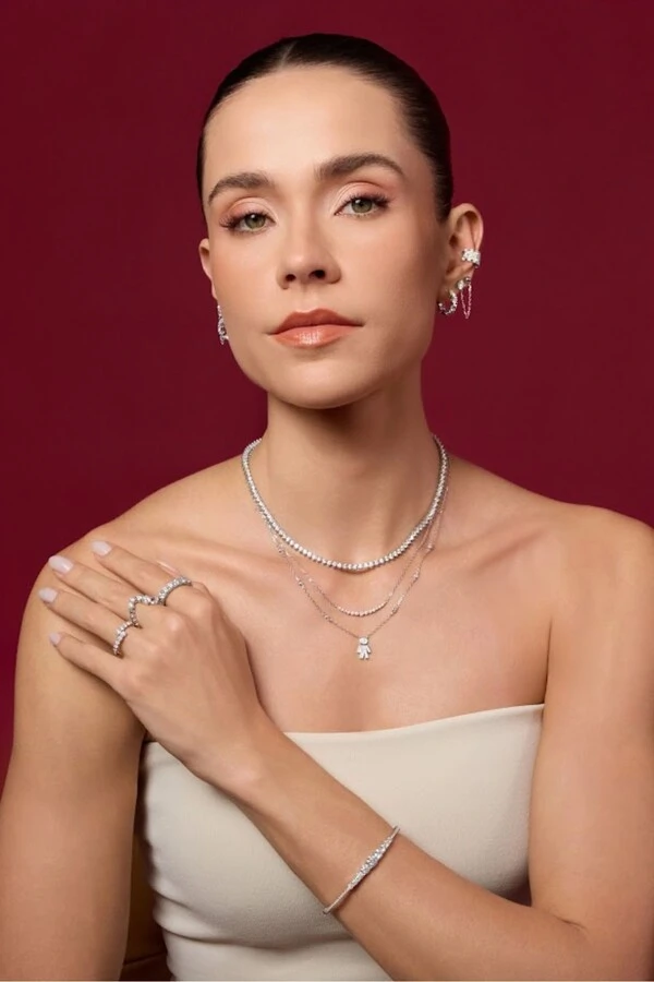 Colar Curve Moissanite