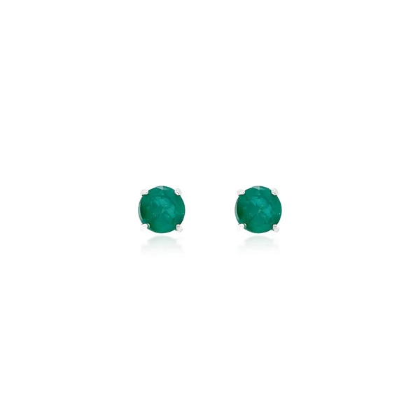 Brinco Ponto de Luz Esmeralda 4mm