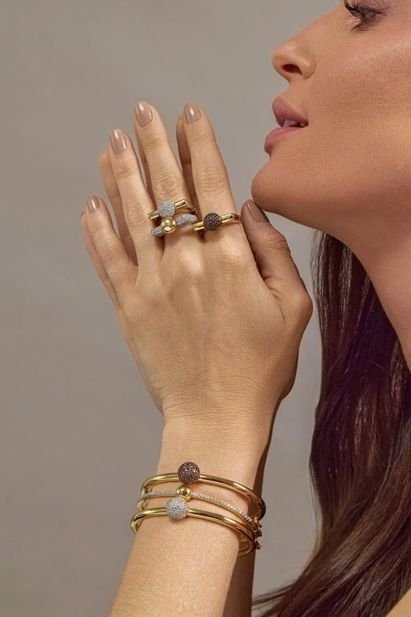 Bracelete Disco Ball Brown