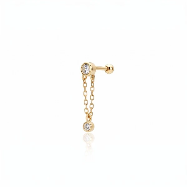 Piercing Golden Dot Moissanite