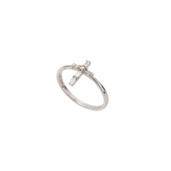 Anel Cross Marquise Moissanite