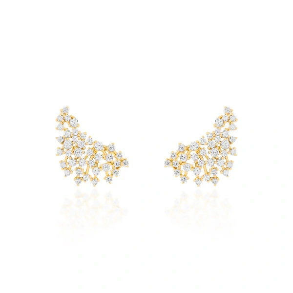 EarCuff Mapa de Zircônias Dourado