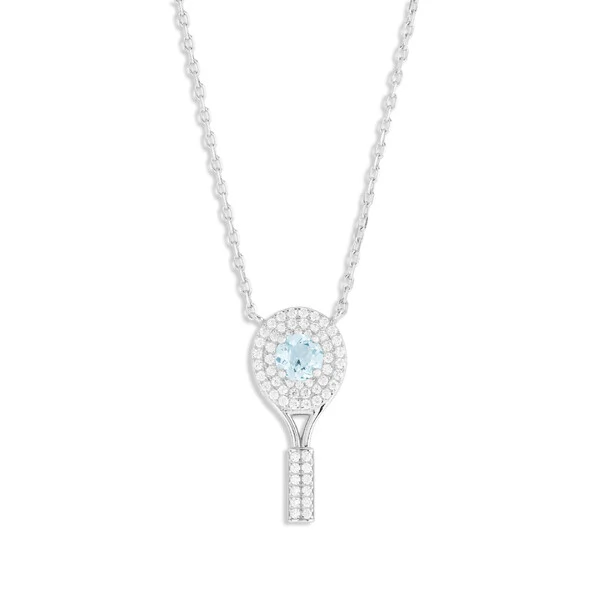Colar Topázio Sky Racquet & Moissanite