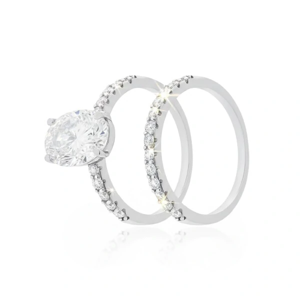 Dupla Anéis em Moissanite