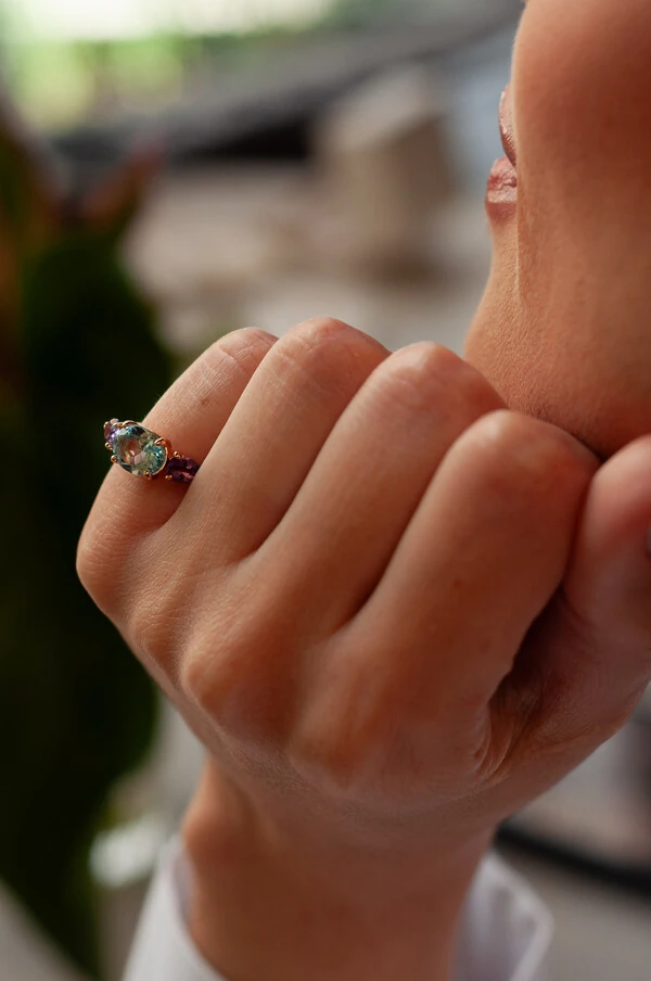 Anel SkyLav Amestista & Topázio Sky