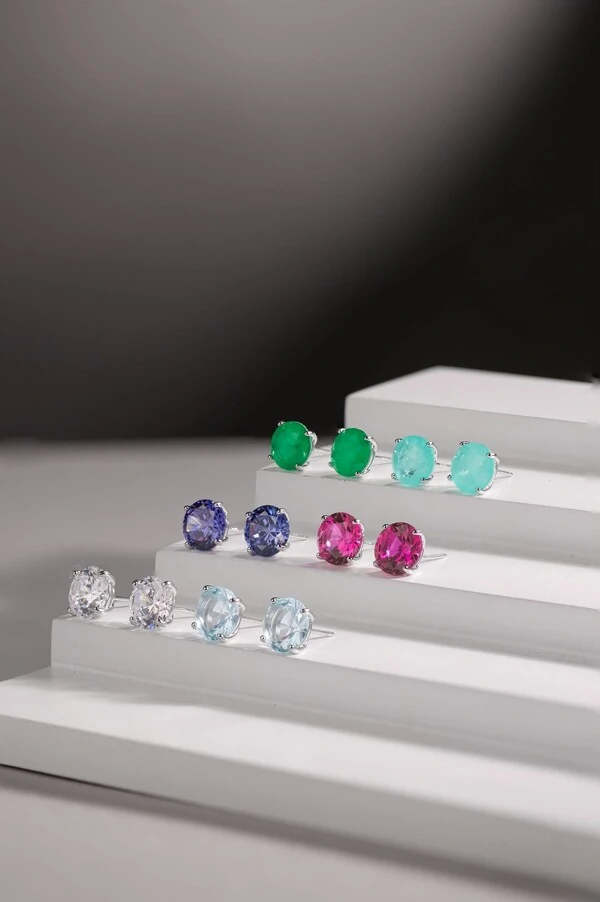 Brinco Solitário Esmeralda