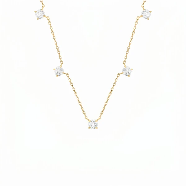 Colar Smith Moissanite Dourado