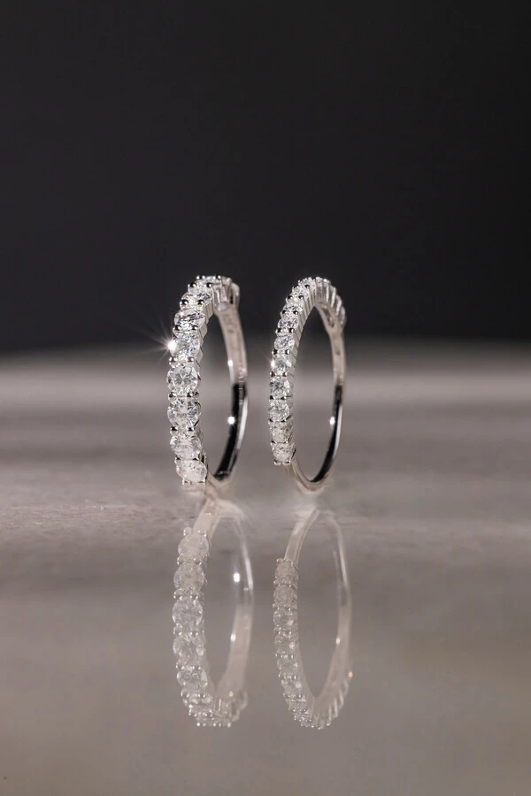 Meia Aliança Moissanite 2mm