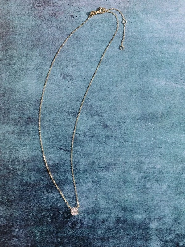 Colar Solitário Moissanite Dourado