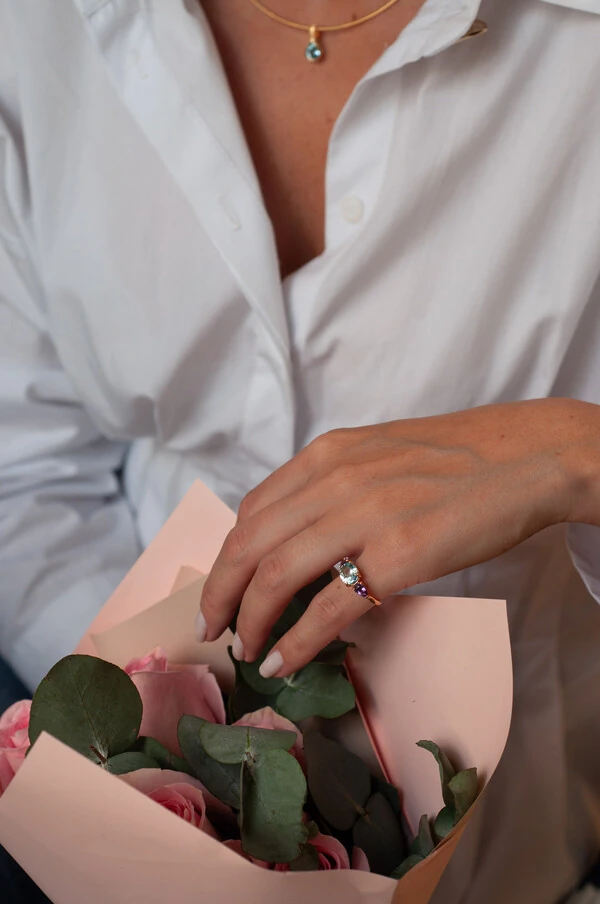 Anel SkyLav Amestista & Topázio Sky