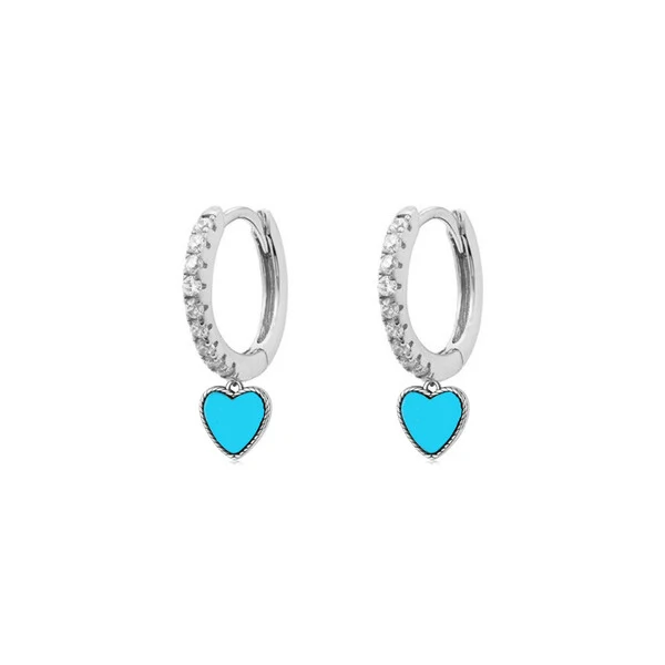 Argola Heart Turquesa