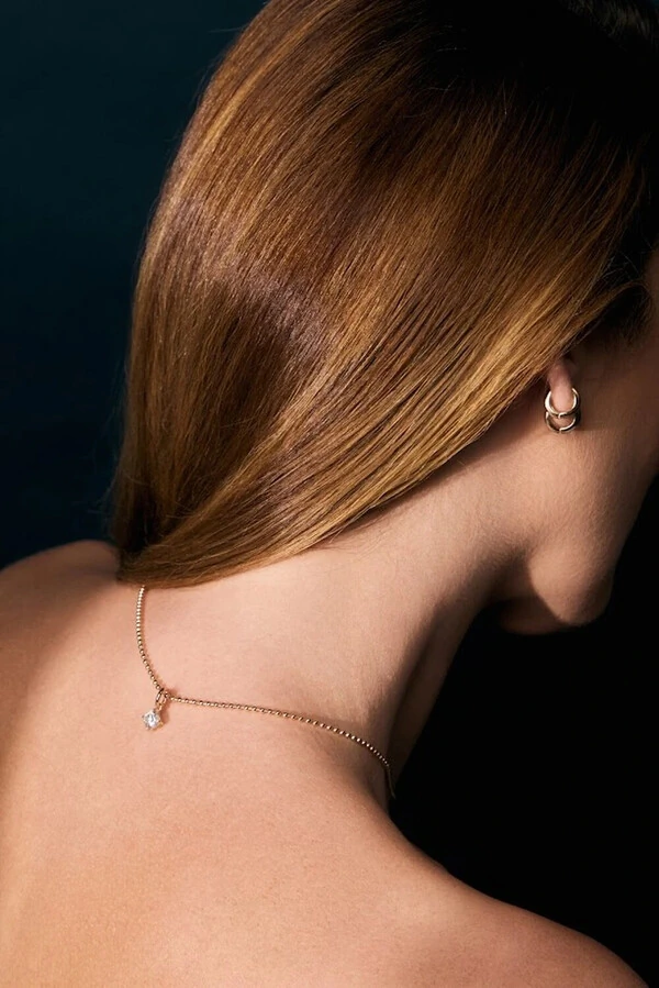 Pingente Solitário Moissanite Dourado