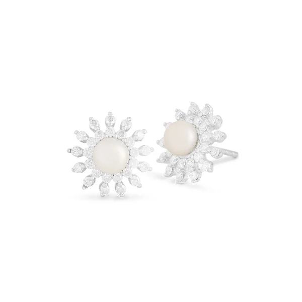 Brinco Pure Pérola & Moissanite