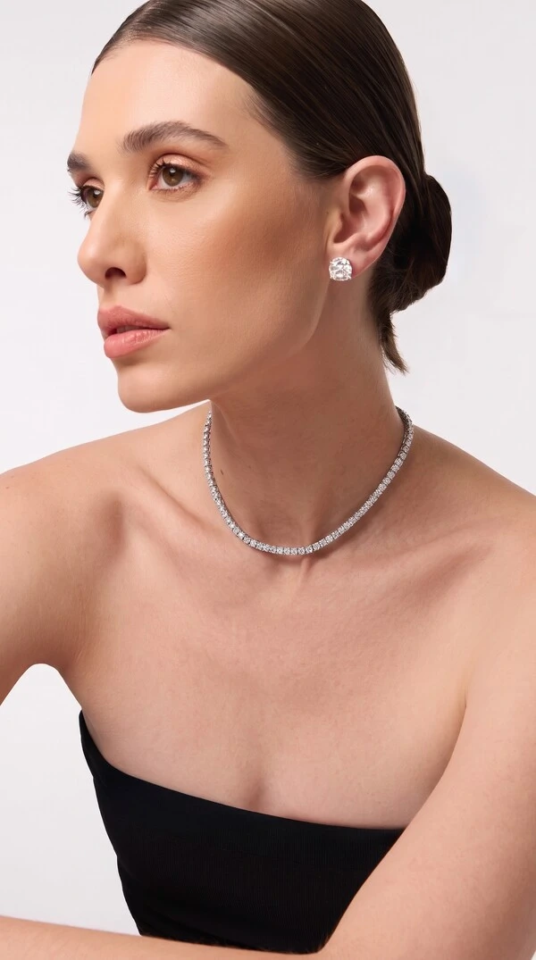 Colar Riviera Moissanite 3mm 38cm