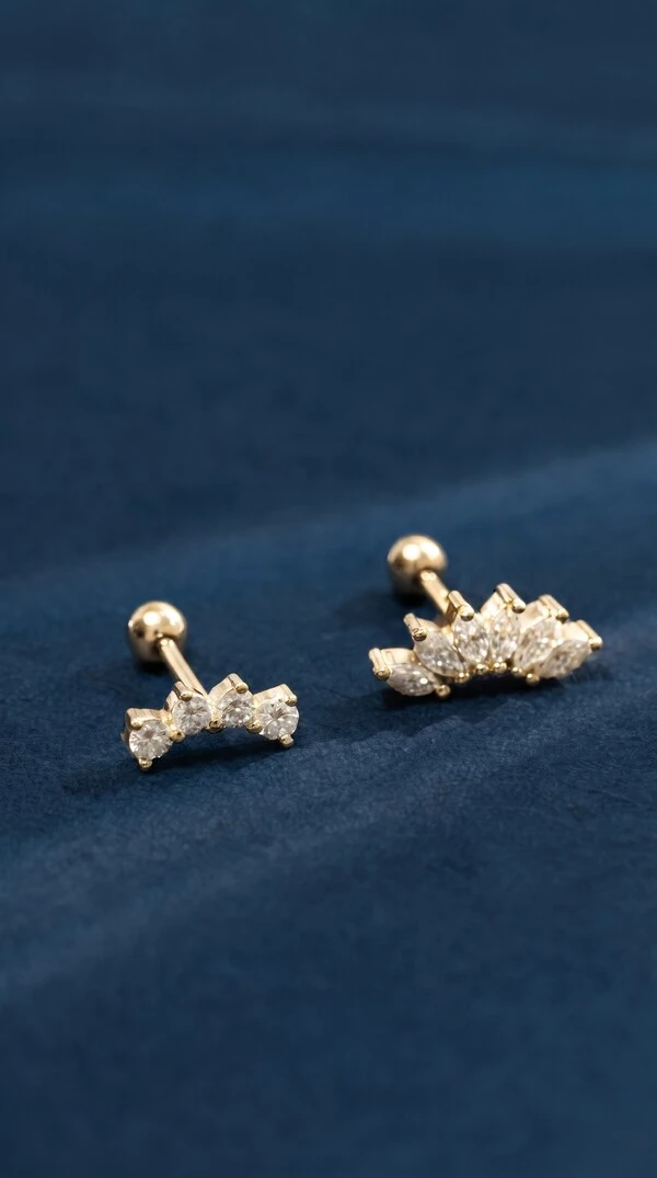 Piercing Stacy Moissanite Dourado