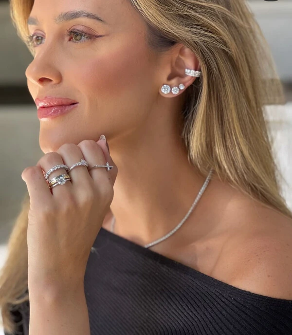 Brinco Solitário Moissanite