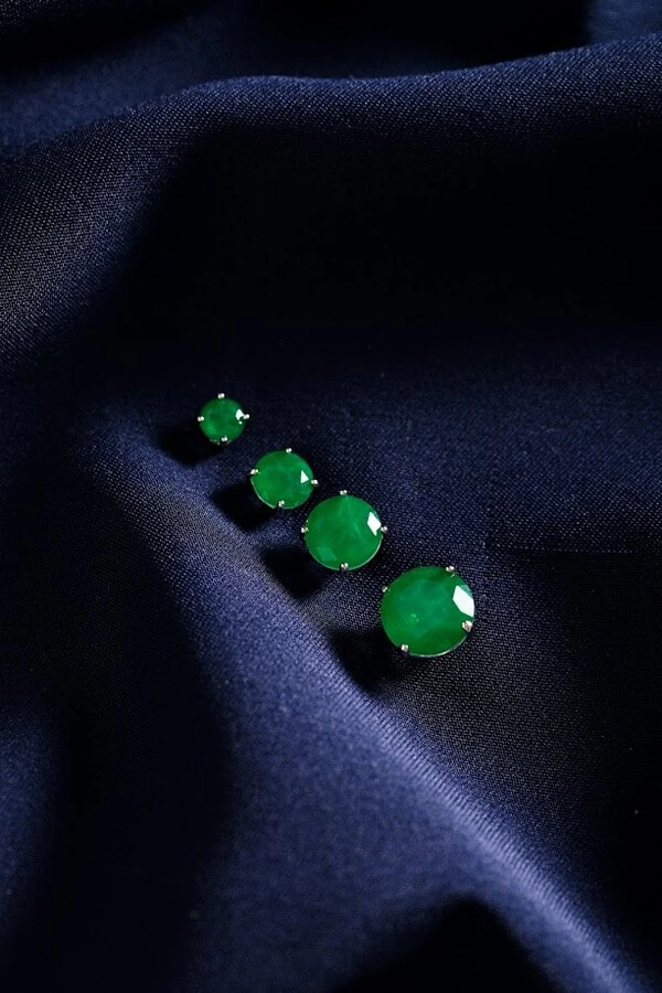 Brinco Solitário Esmeralda