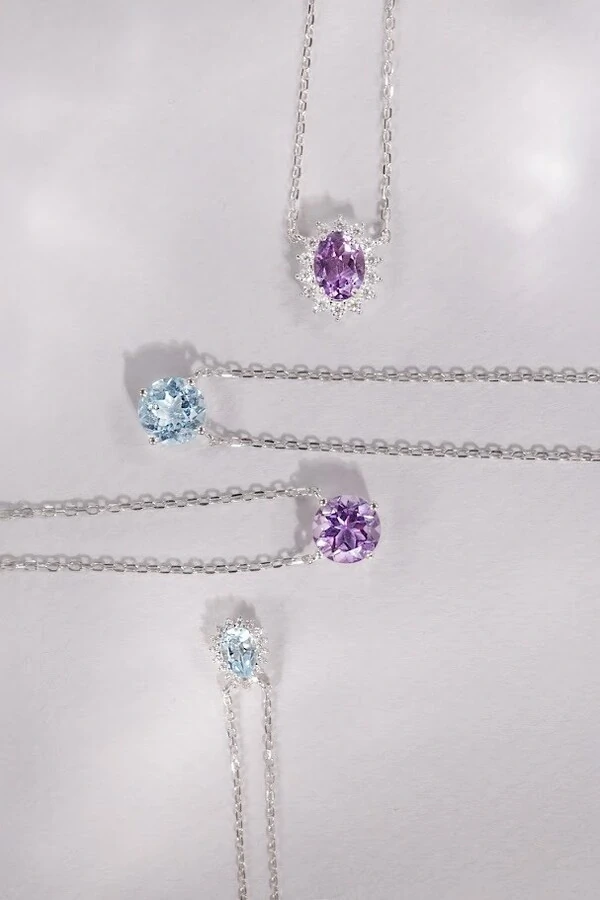 Colar Solitário Topázio Sky 8mm