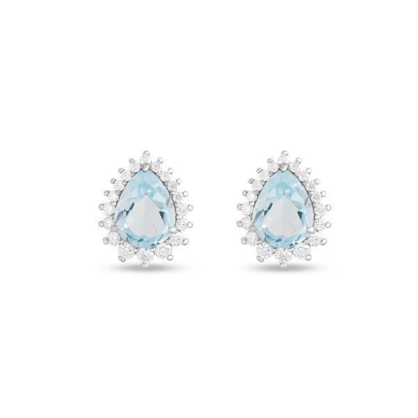 Brinco Ciel Topázio Sky & Moissanite