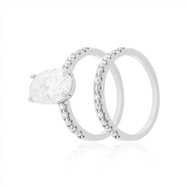 Dupla Anéis em Moissanite