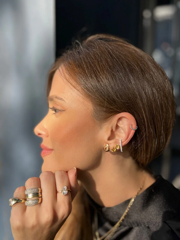 Brinco Solitário Citrino