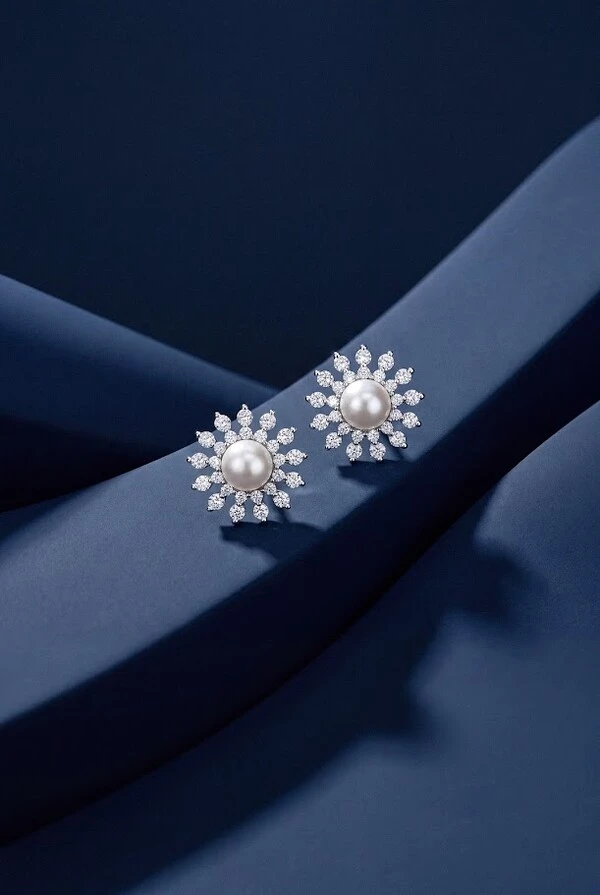 Brinco Pure Pérola & Moissanite