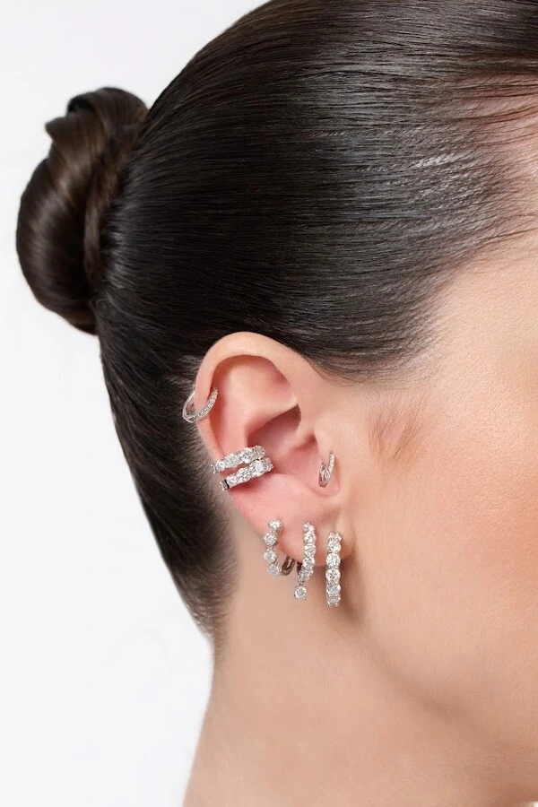 Fake Piercing Ayla Moissanite