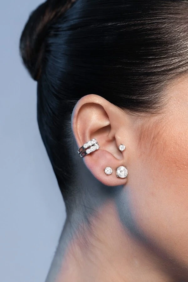 Fake Piercing Ayla Moissanite