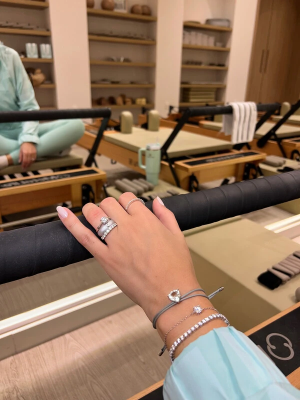 Anel Active Sparkle Moissanite & Silicone Prata