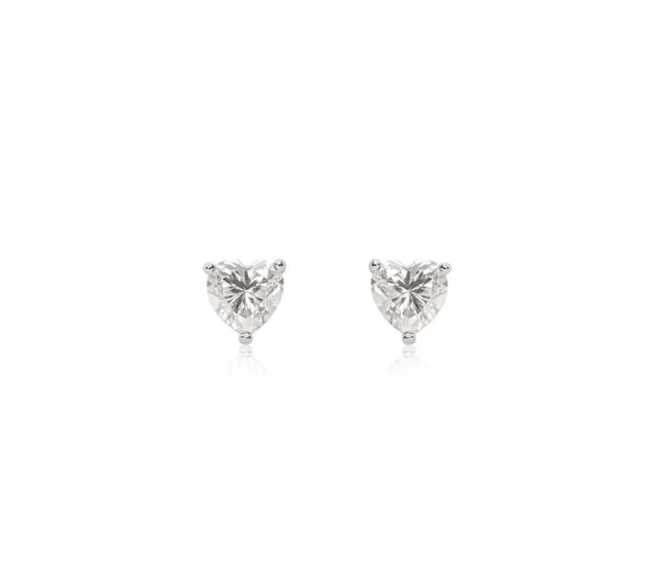 Brinco Coração Moissanite 6mm