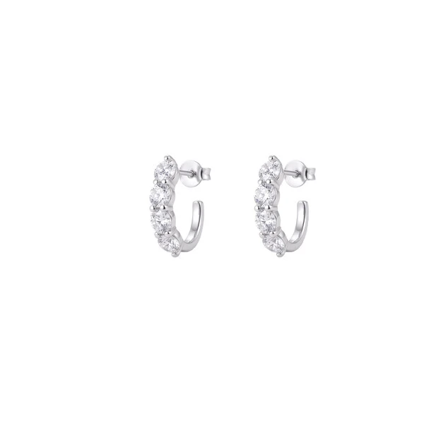 Meia Argola Luna Moissanite P