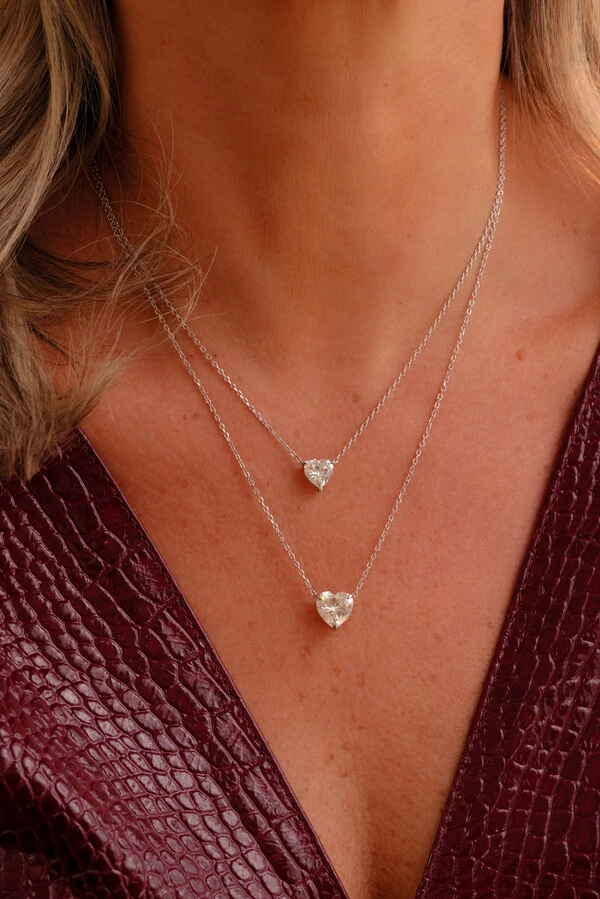 Colar Coeur 8 Moissanite