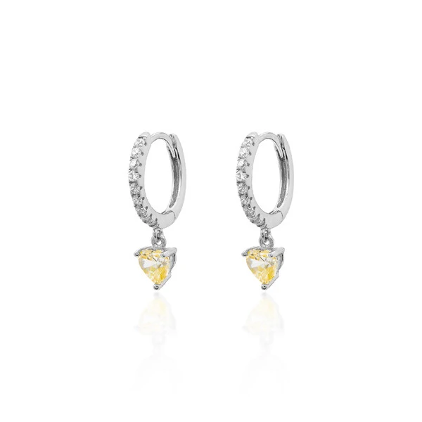 Argola Heart Yellow Fancy
