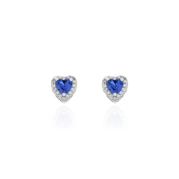 Brinco Mini Heart Safira