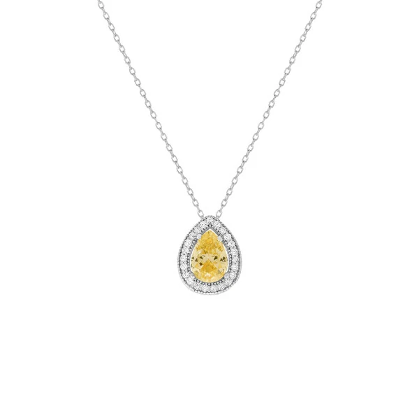 Colar Gota Yellow Fancy Cravejado