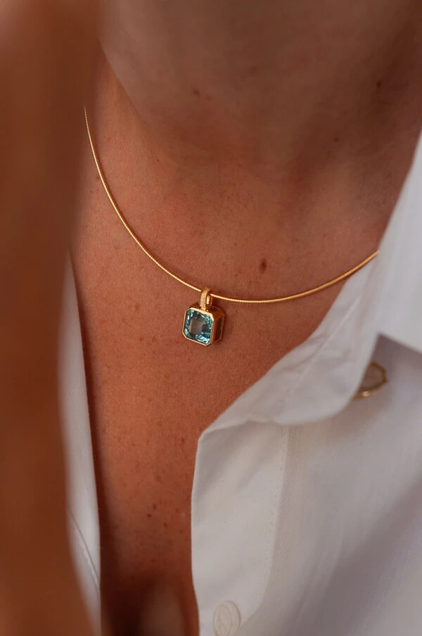 Pingente Crystal Topázio Sky