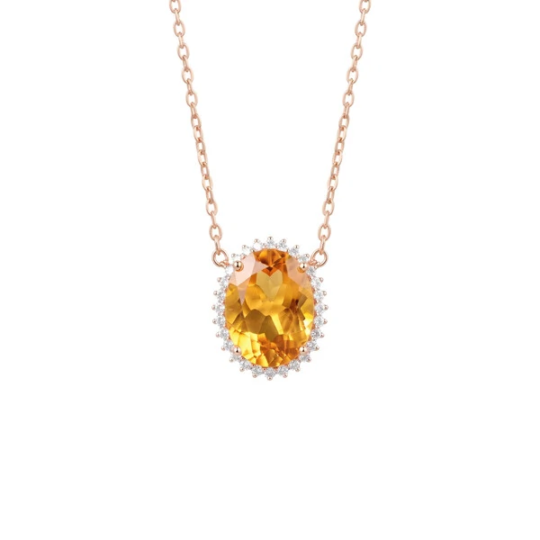 Colar Éclat Citrino & Moissanite