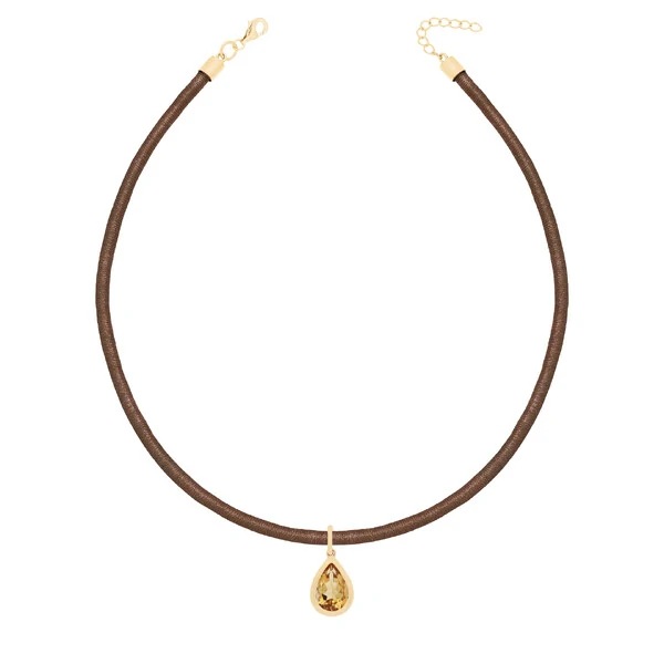 Colar Fios de Seda Citrino